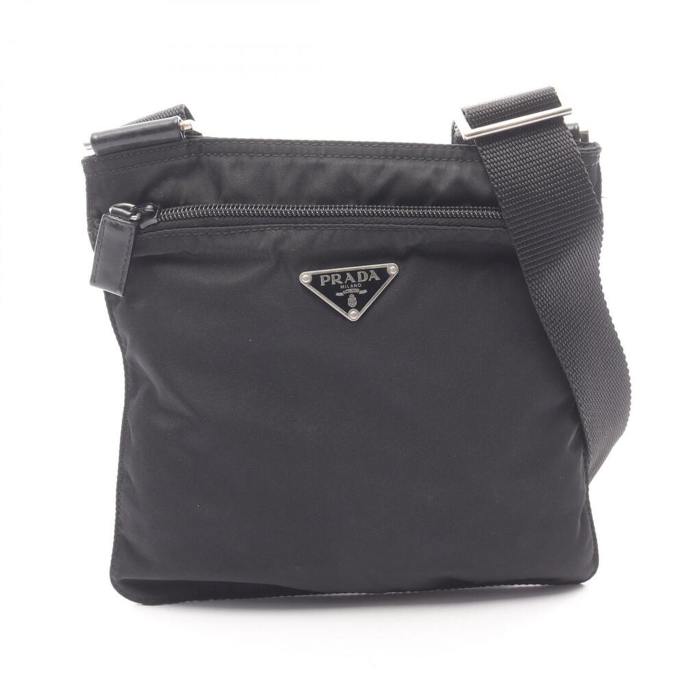 Prada Tessuto Crossbody Bag Leather Black